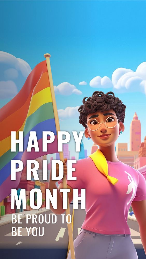 Happy pride month Instagram story template