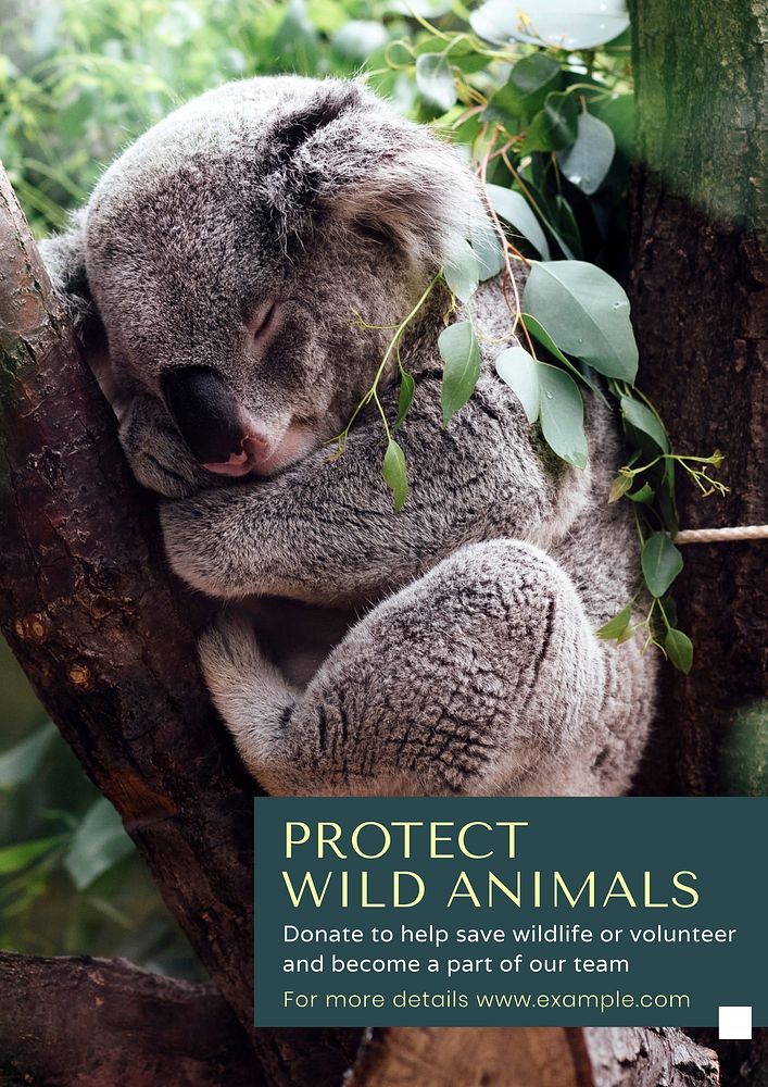 Protect wild animals poster template