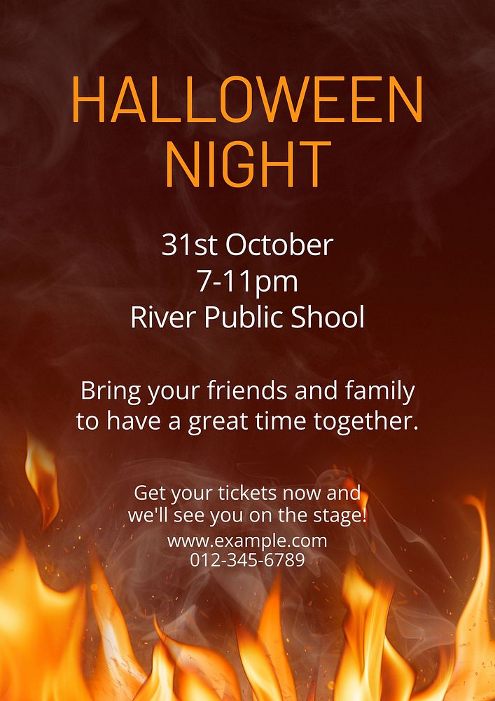 Halloween night poster template and design