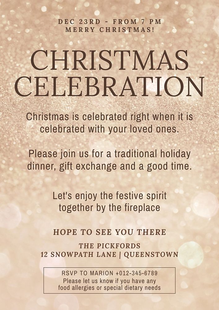 Christmas celebration poster template & design