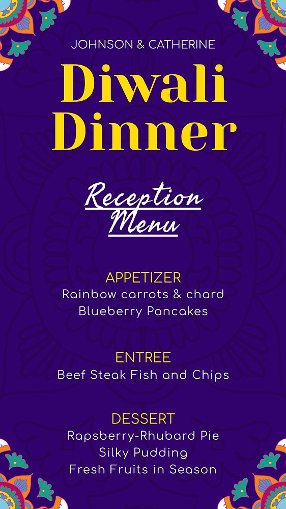 Restaurant menu Instagram story template