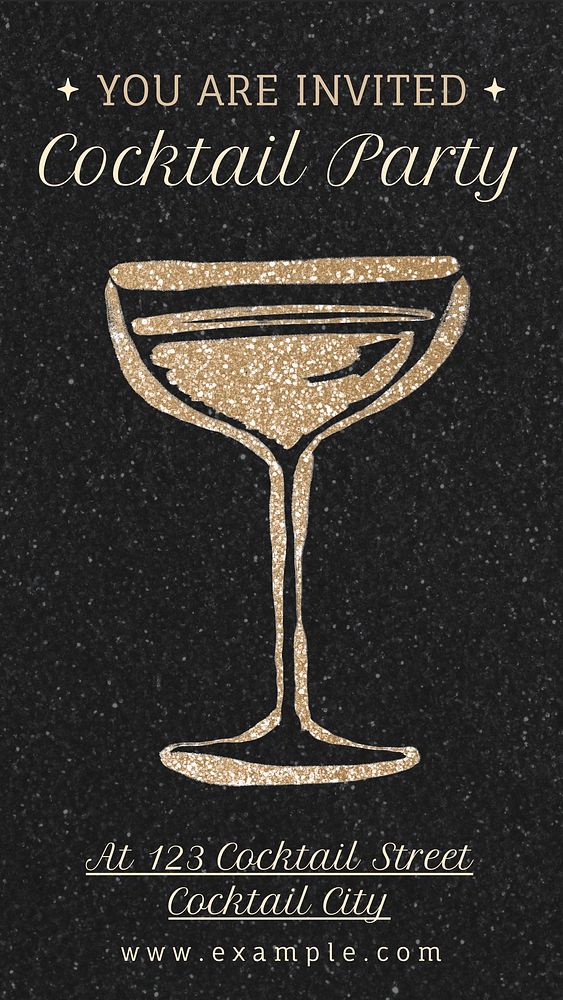 Cocktail party Instagram story template