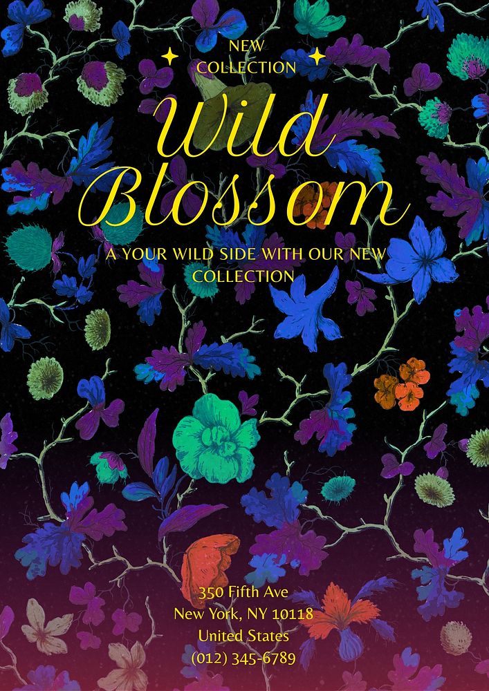 Wild blossom poster template