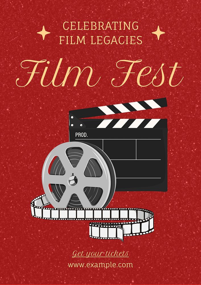 Film fest poster template and design