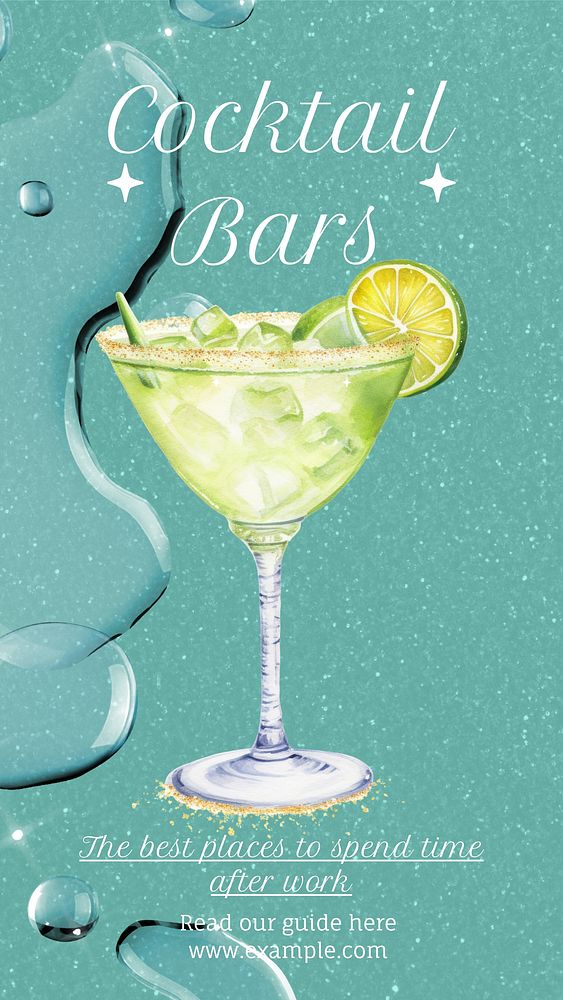 Cocktail bar Instagram story template