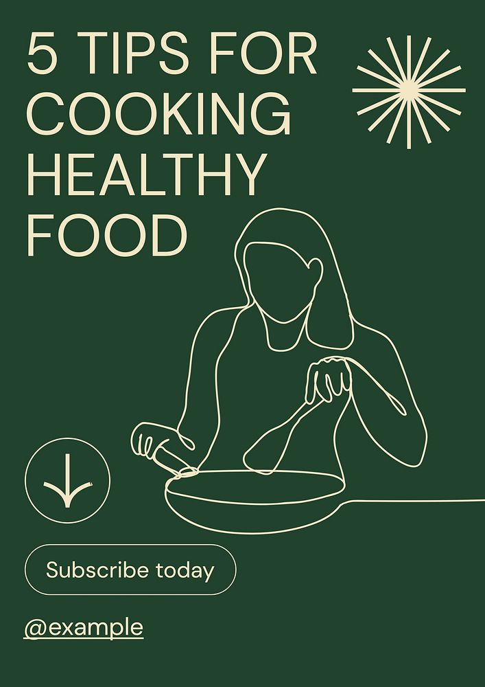 healthy cooking tips poster template