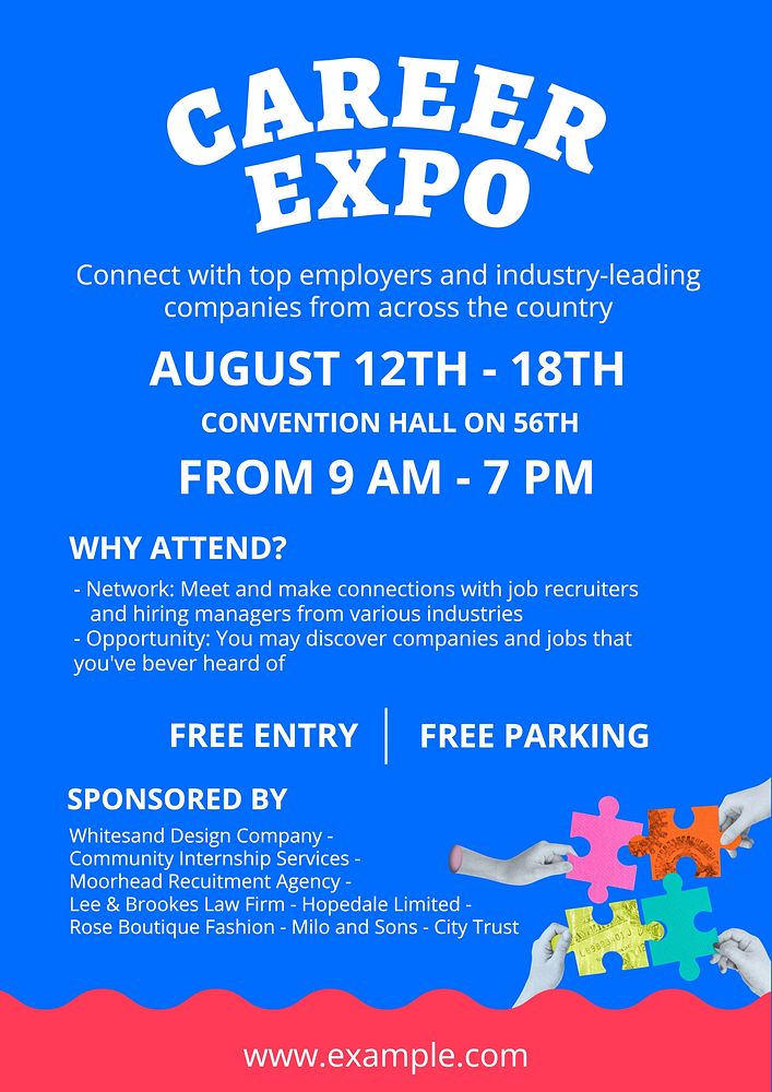 Career expo poster template and design