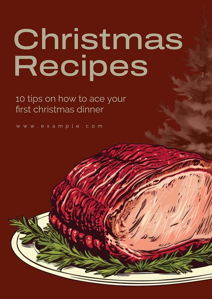 Christmas recipes poster template