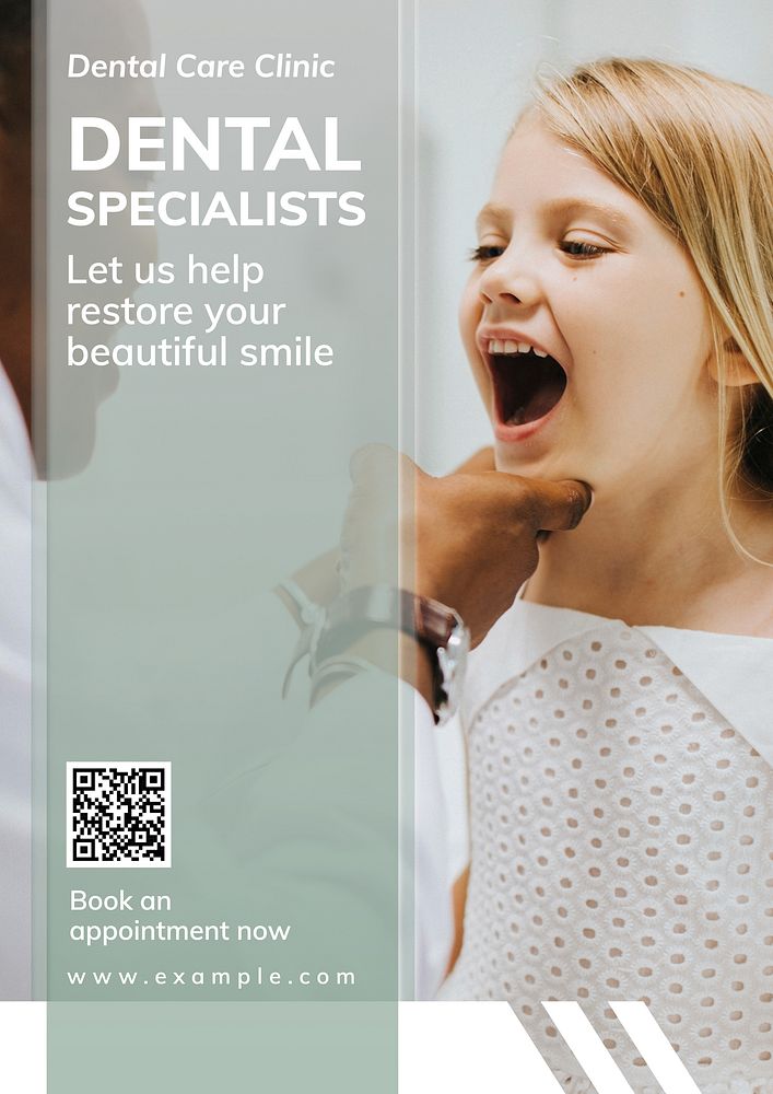 Dental specialists  poster template and design