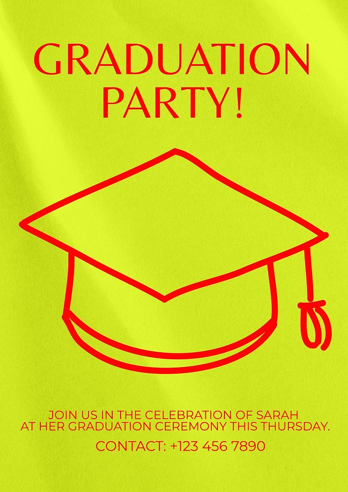 Graduation poster template and design