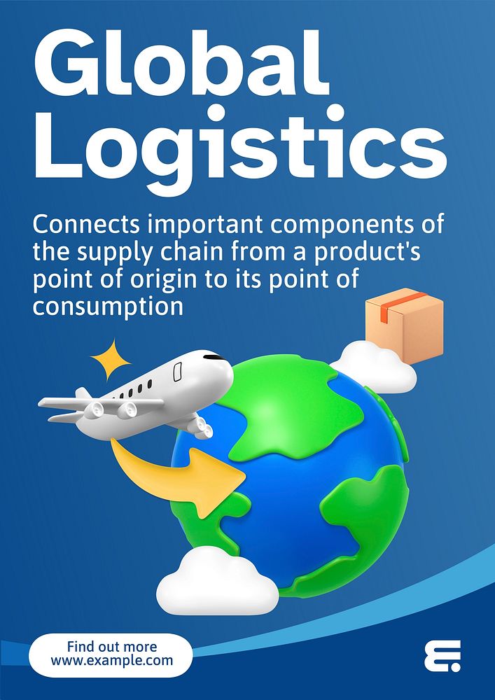 Global logistics poster template and design