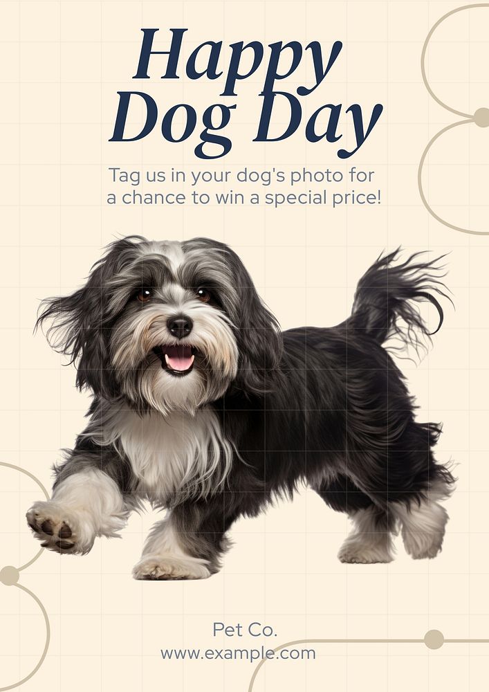 Happy dog day poster template