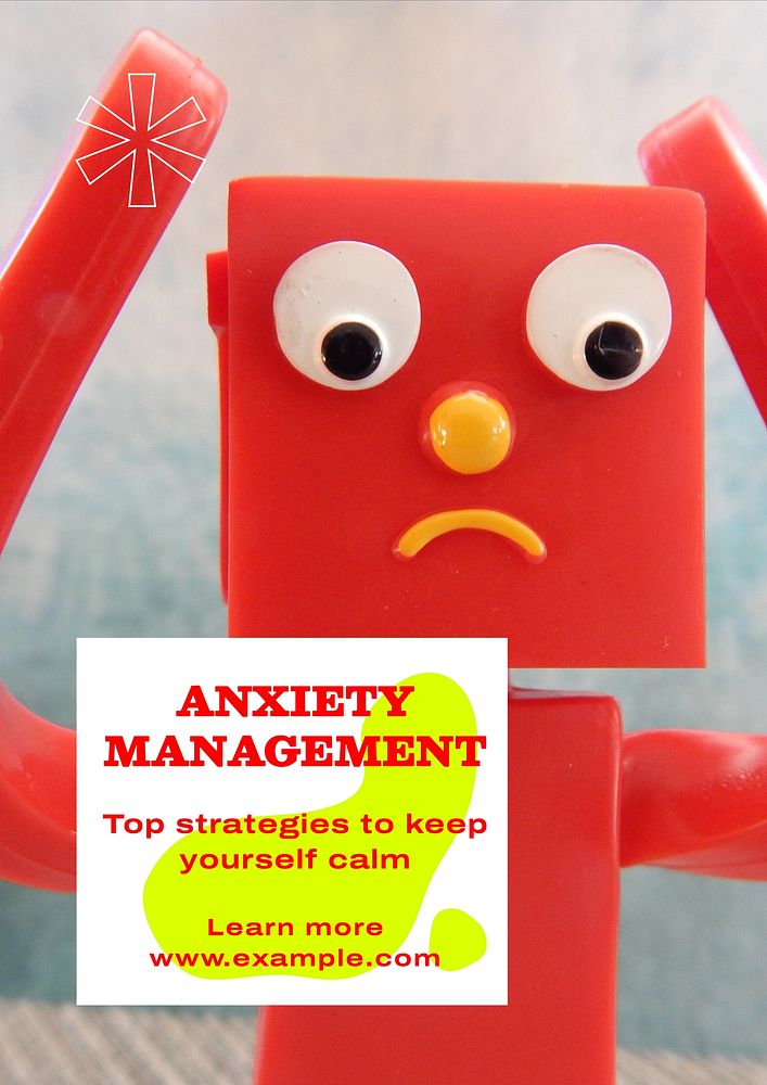 Anxiety management poster template and design