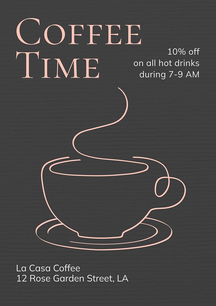Coffee shop promotion poster template
