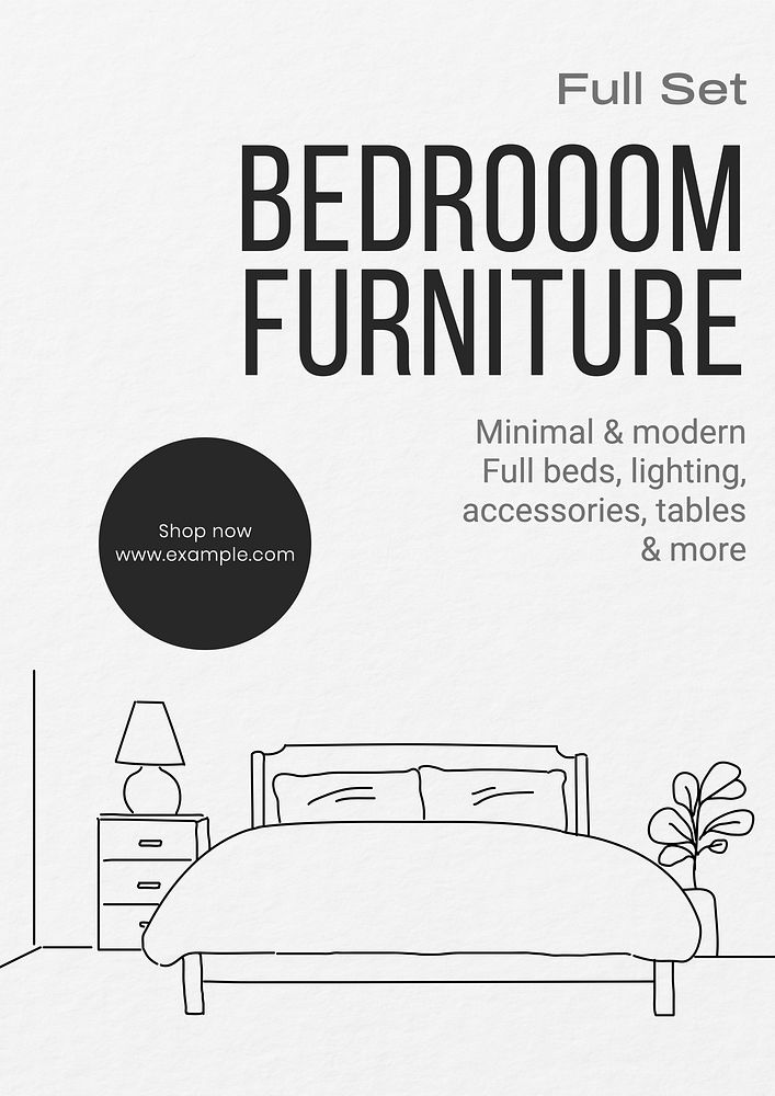 Bedroom furniture poster template