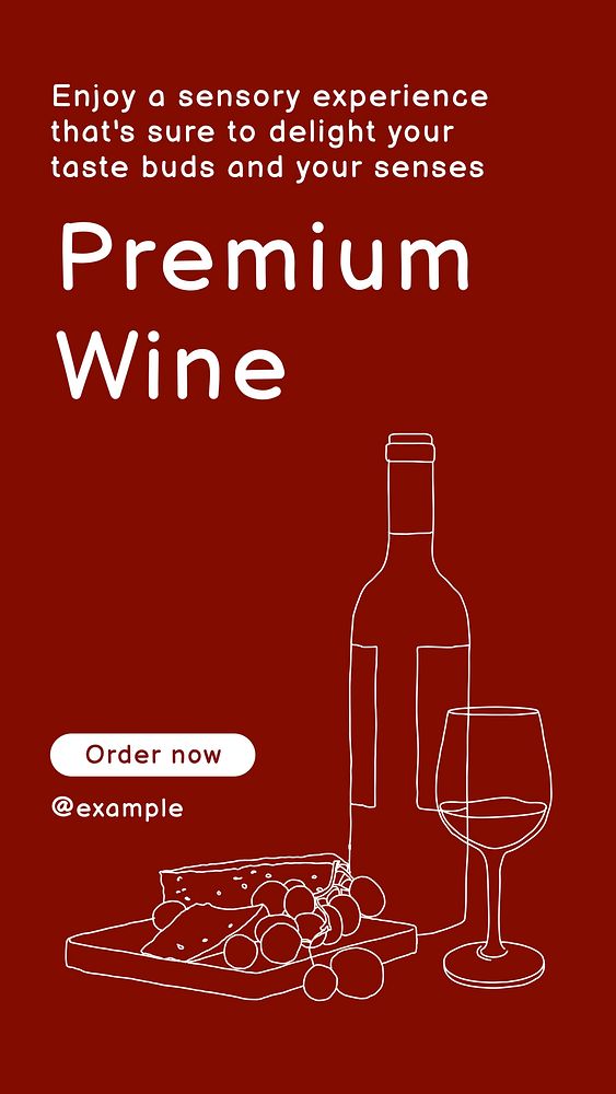 Premium wine Facebook story template  