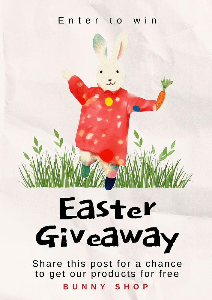 Easter giveaway poster template