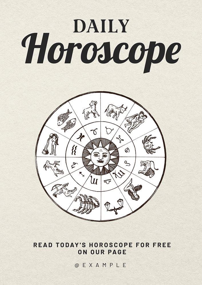 Daily horoscope poster template