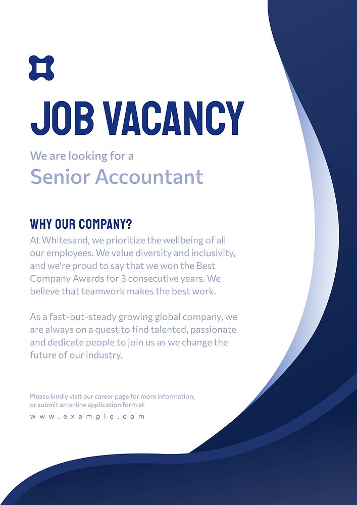 Job vacancy poster template and design