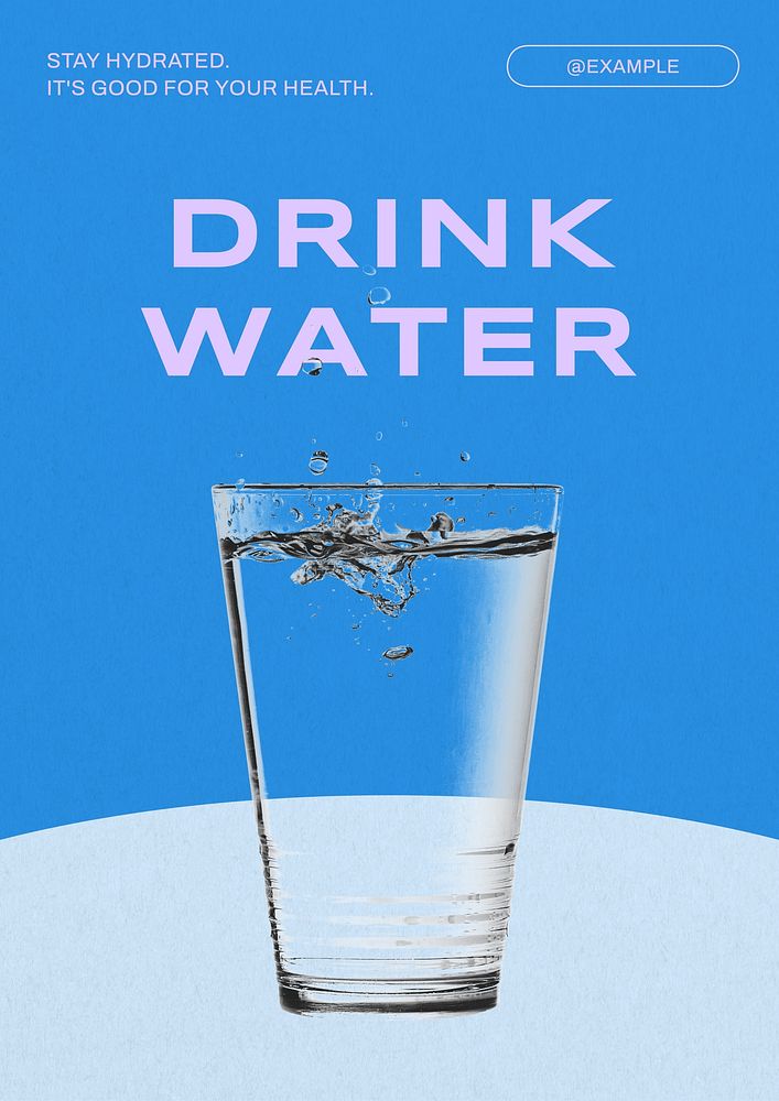 Drink water poster template and design
