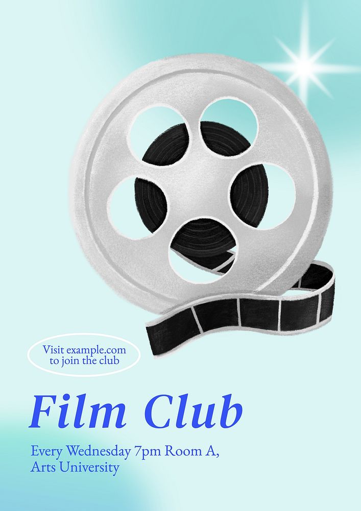 Film club poster template and design