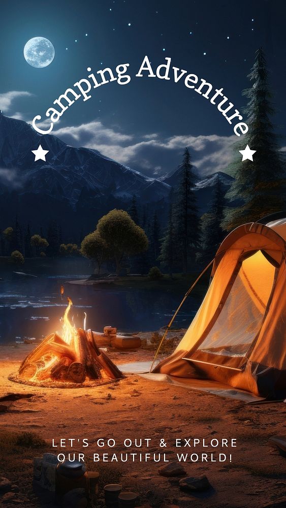 Camping adventure Instagram story template