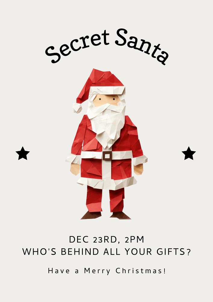 Secret santa poster template and design