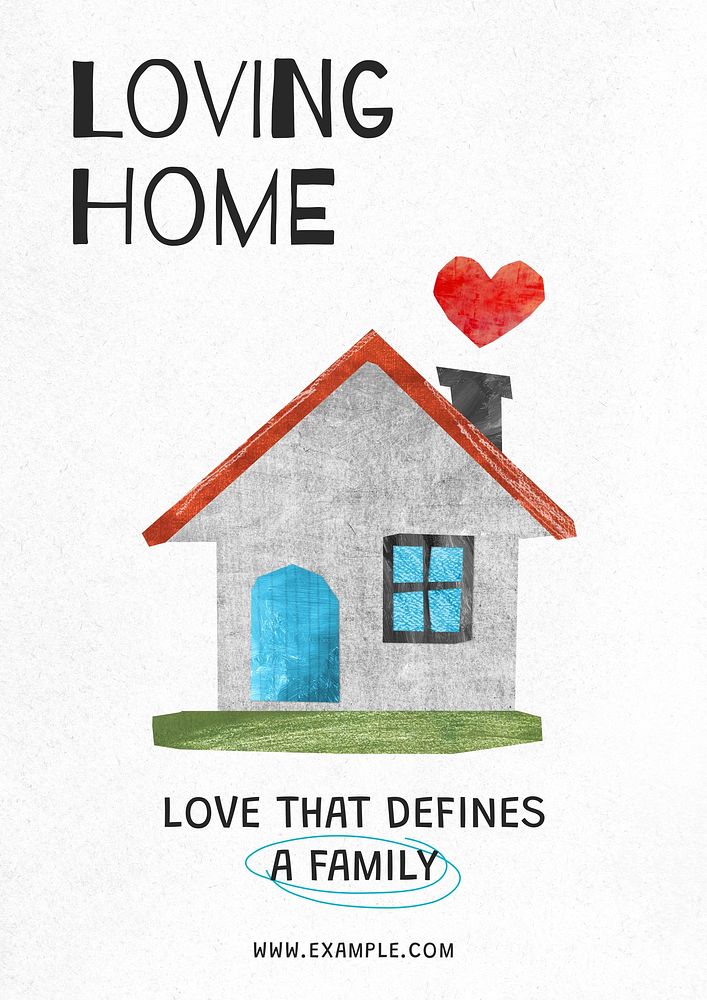 Loving home poster template