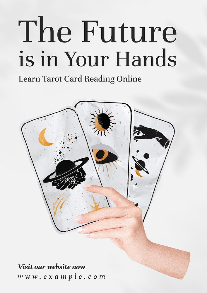 Tarot card reading poster template