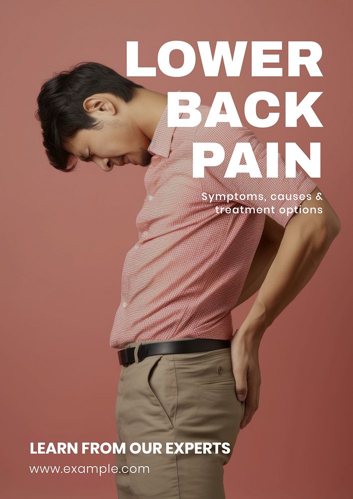 Lower back pain poster template