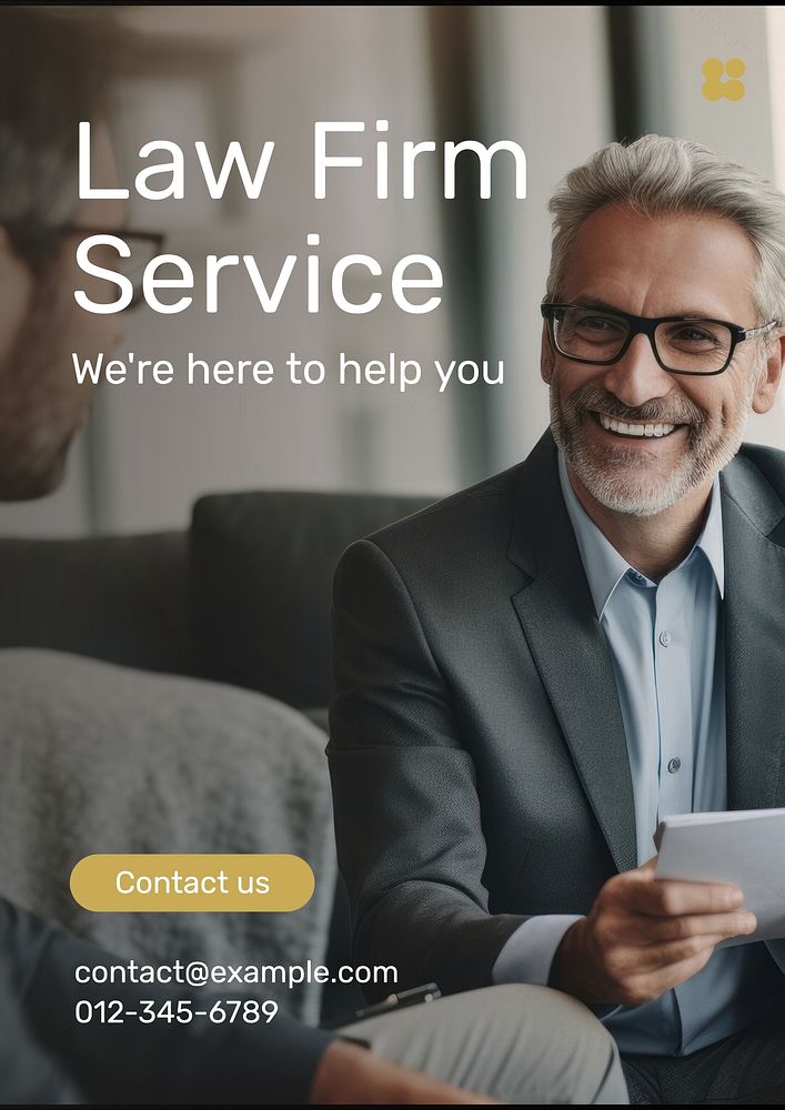 Law firm service poster template and design