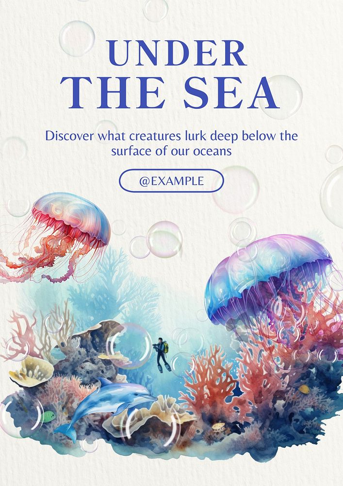 Under the sea poster template and design