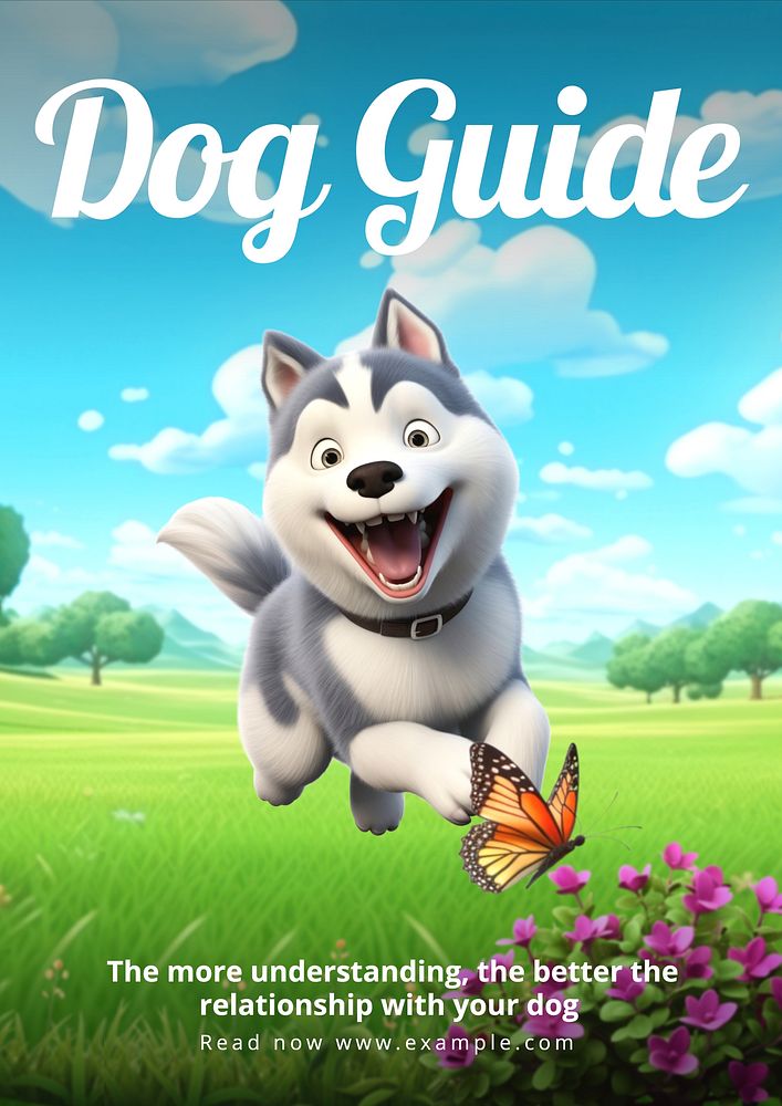 Dog guide poster template and design