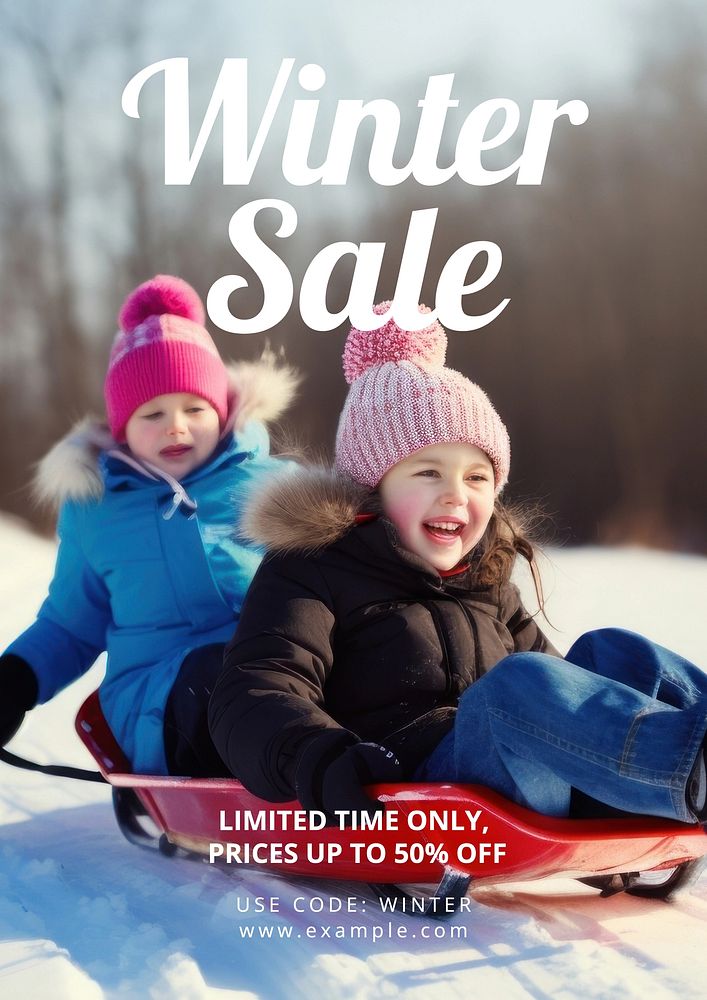 Winter sale poster template