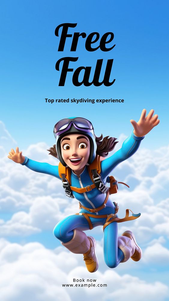 Skydiving Instagram story template