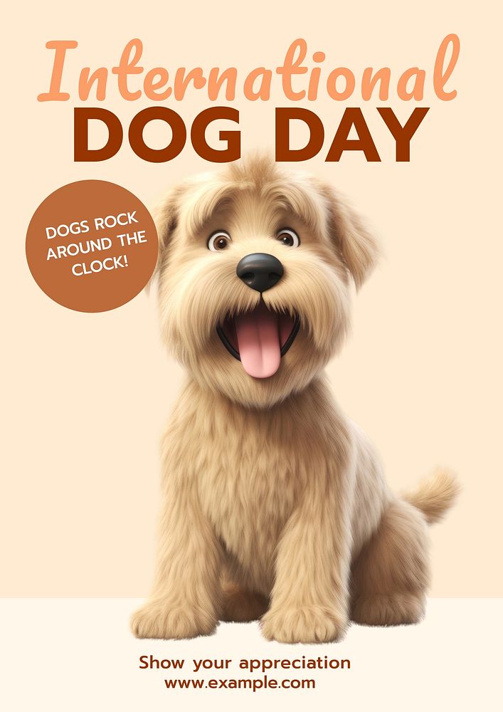International dog day poster template