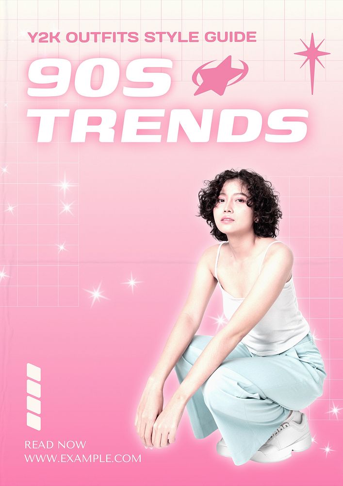90s fashion trends poster template