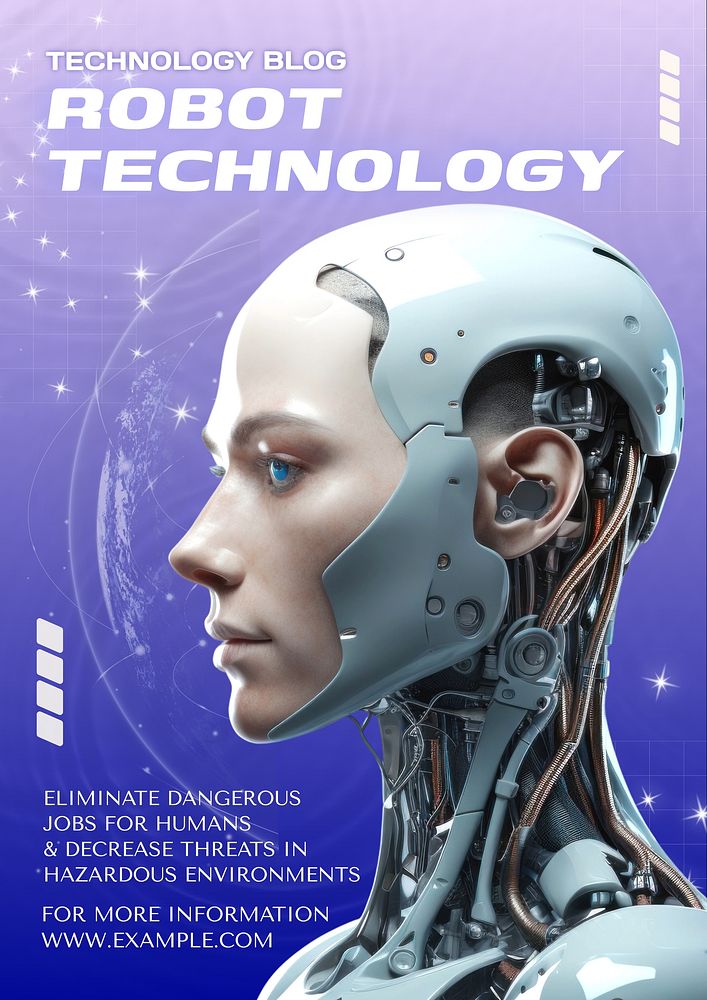 Robot tech poster template
