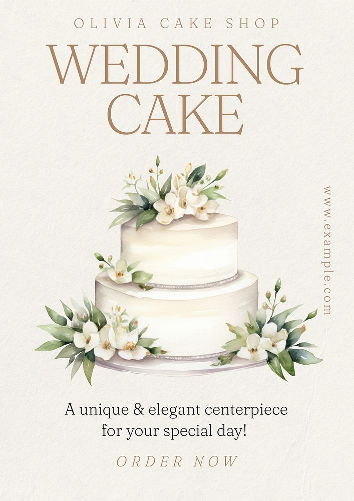 Wedding cake poster template and design