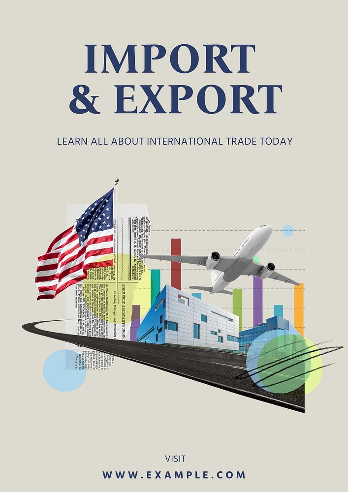 Import  export trade poster template