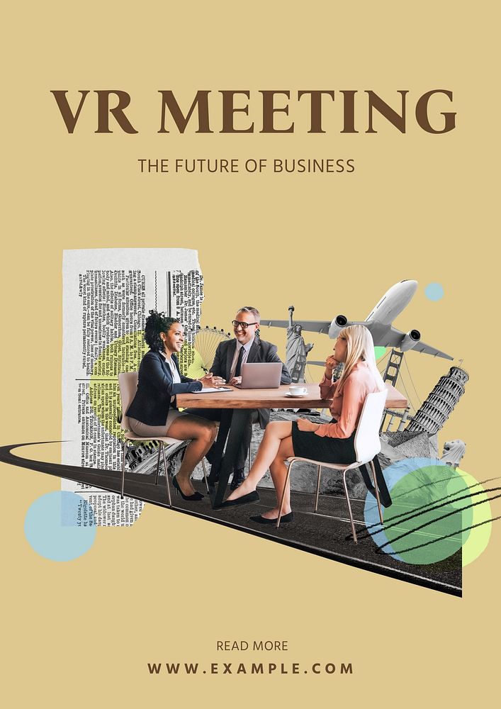 VR meeting poster template and design