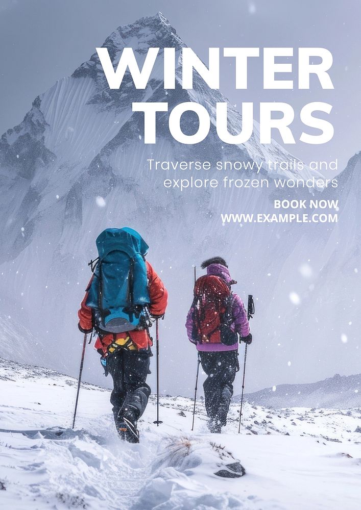 Winter tours poster template