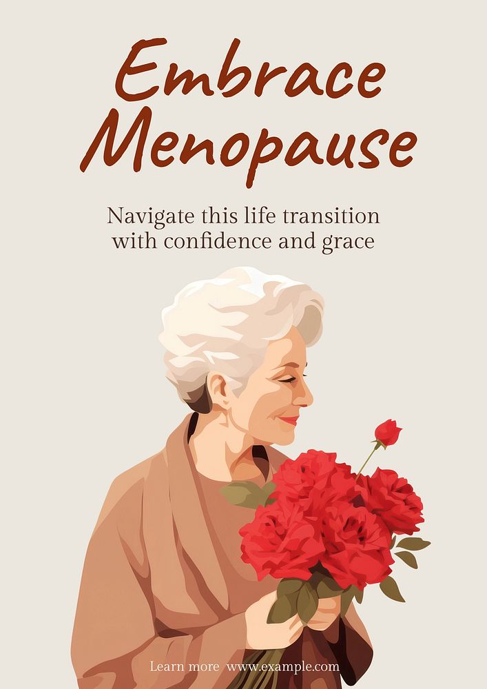 Embrace menopause poster template and design