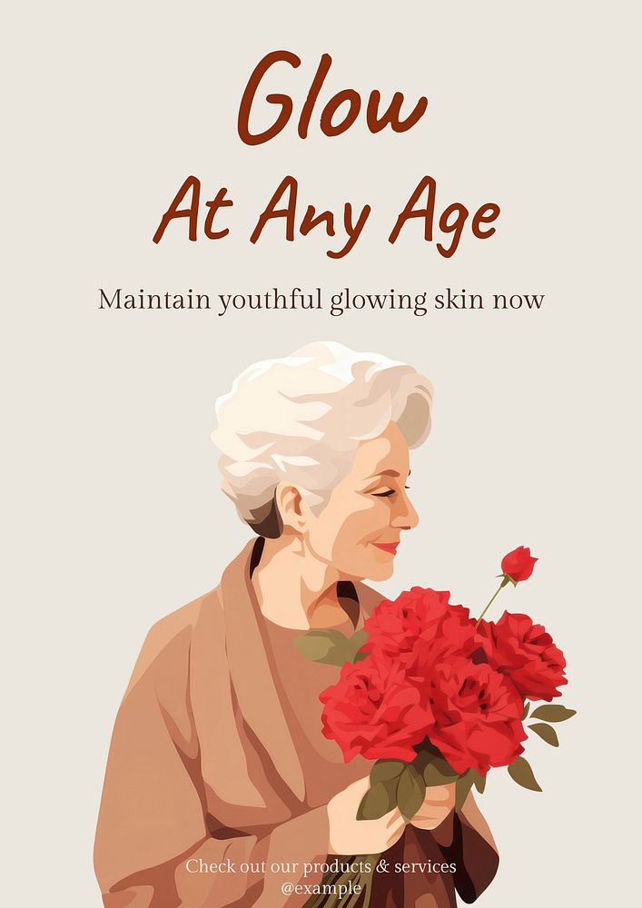 Aging skin treatment poster template and design