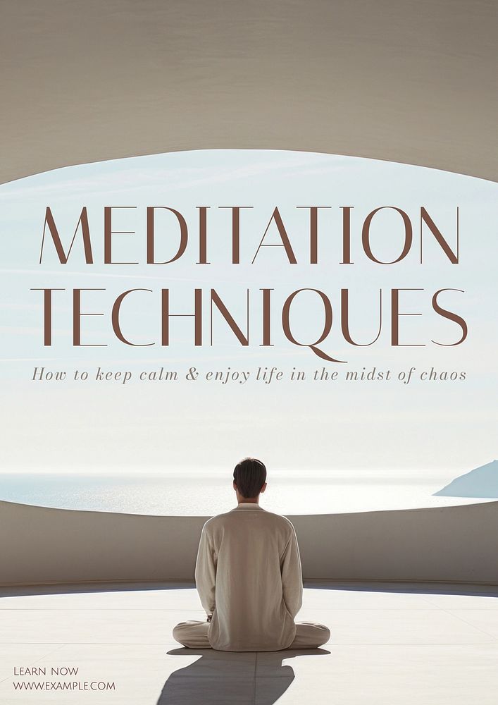 Meditation techniques poster template