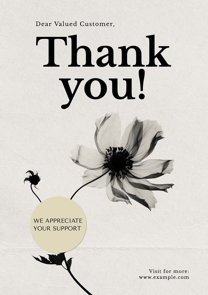Thank you customer poster template