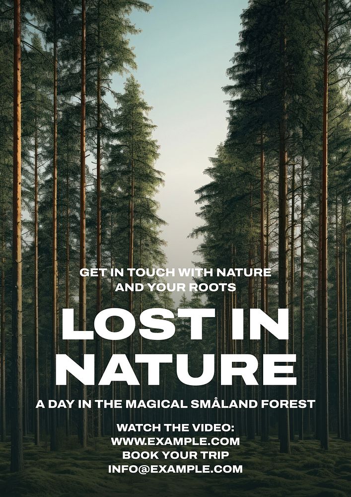 Lost in nature poster template