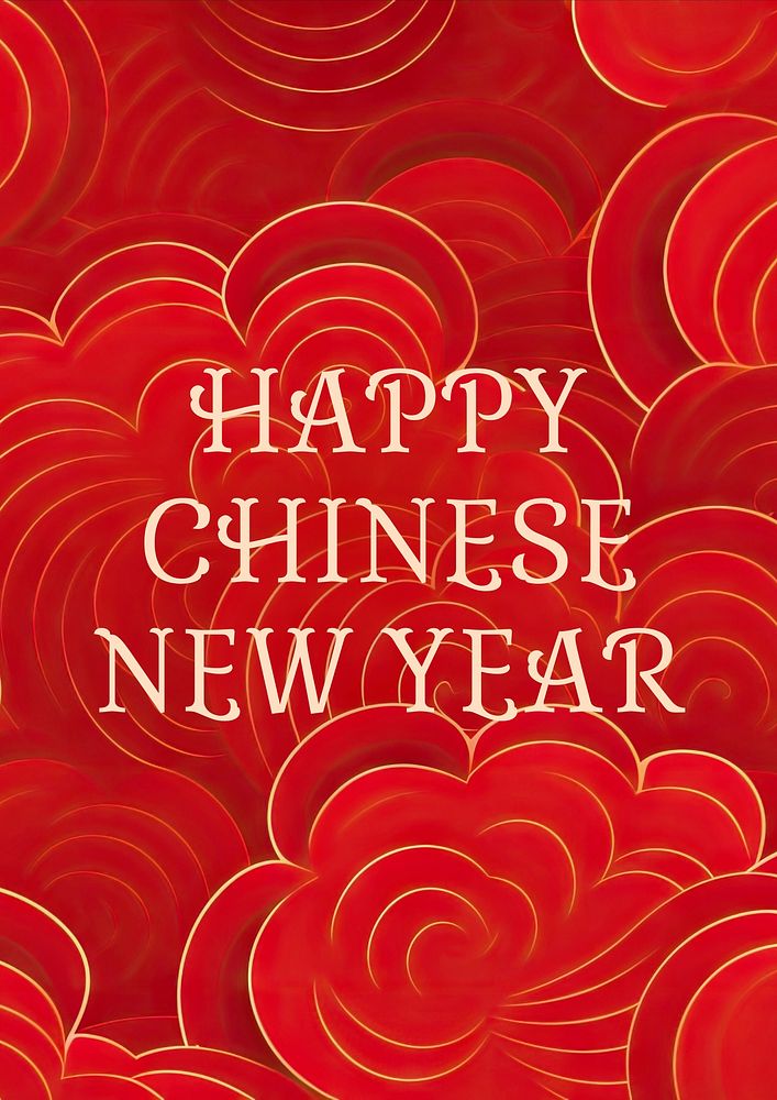 Happy Chinese new year poster template