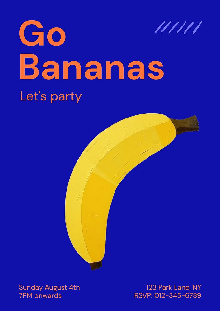 Go bananas party poster template