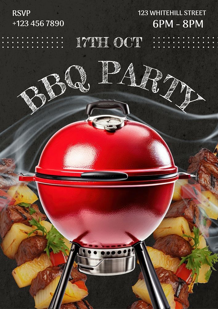 Bbq party poster template